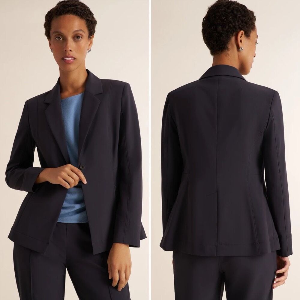 MM LaFleur OrigamiTech Moreland Travel Blazer in Cool Charcoal Size 8